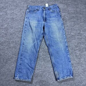 Carhartt B21 DST Jeans Mens 36x30 Blue Denim Flannel Lined Straight Leg Workwear